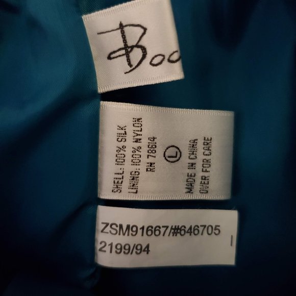 Vintage Turquoise 80s Silk Track Suit, Bocoo, large - Picture 6 of 7